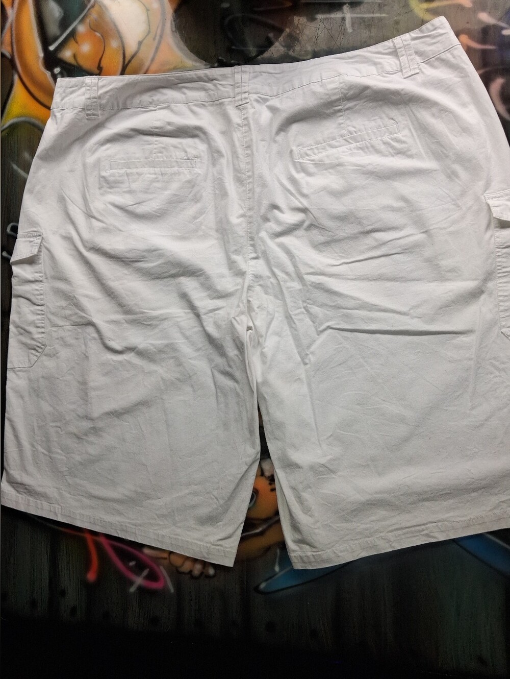Ellos White Bermuda Shorts, Women, Cotton Cargo Button Pockets, Zipper, White,28